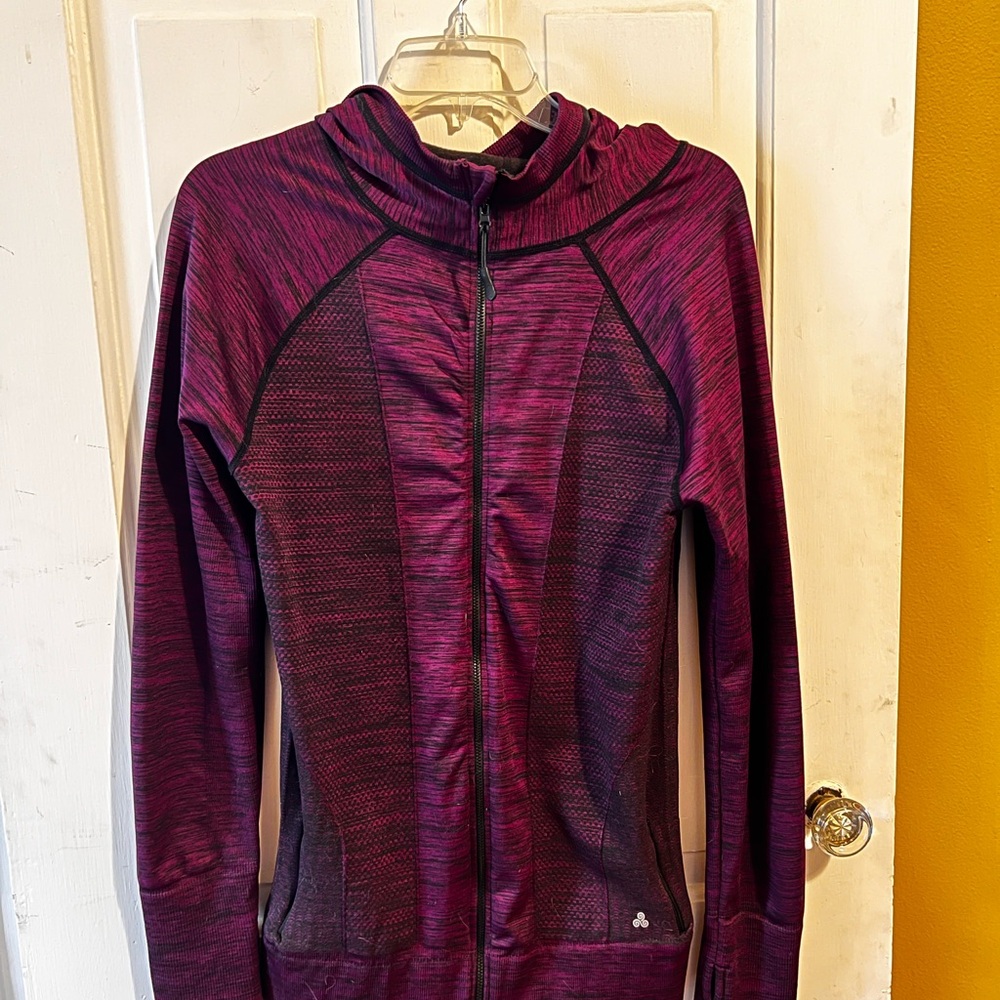Purple Performance Sweatshirt with High Collar